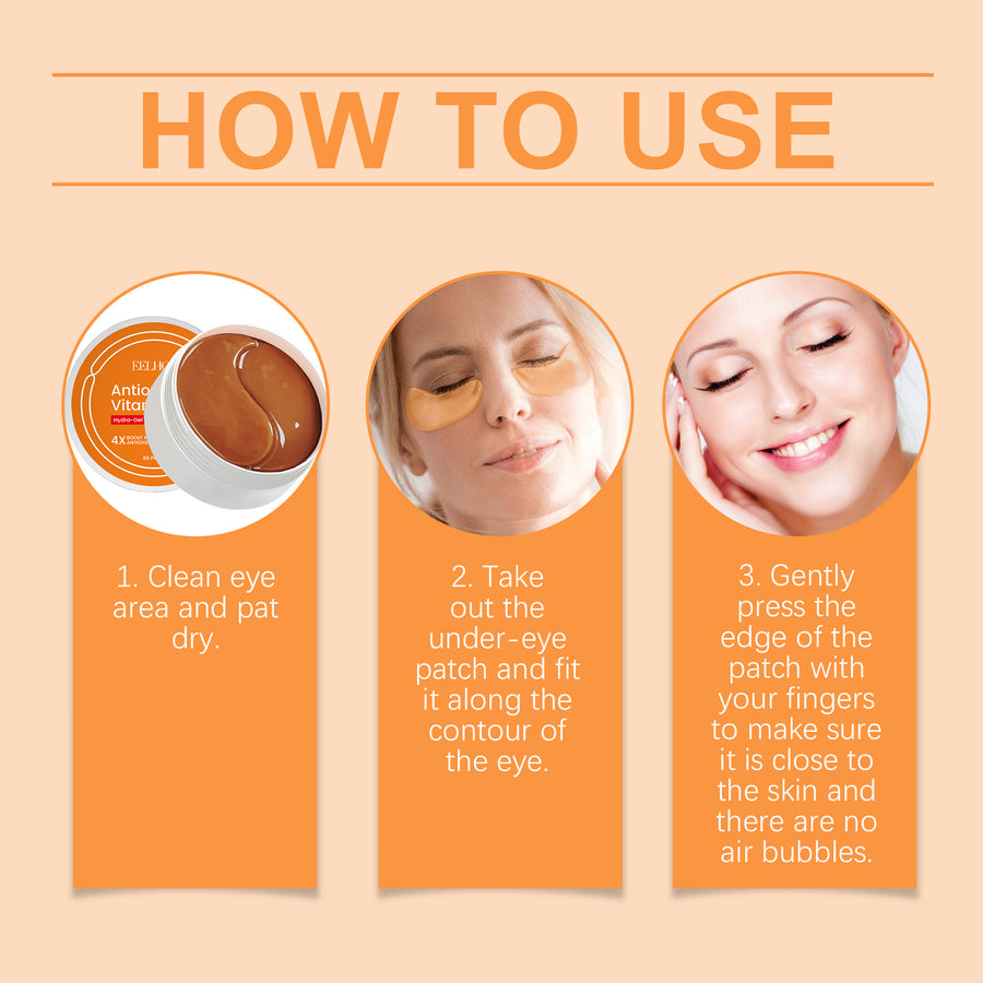 Vitamin C Under Eye Patches For Dark Circles Care, Cooling, Moisturizing, Hydrating Eye Area Mask Patches