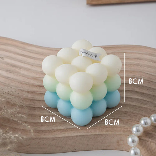 Korean Room Decor Bubble Square Scented Candle Home Decoration Luxury