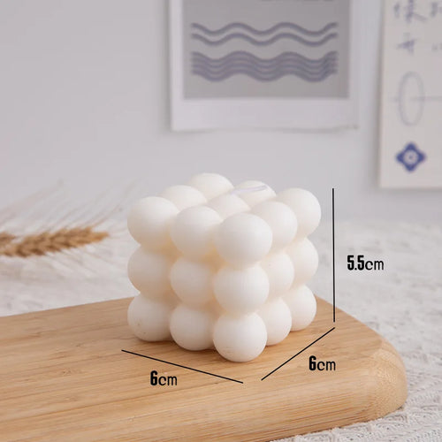 Korean Room Decor Bubble Square Scented Candle Home Decoration Luxury