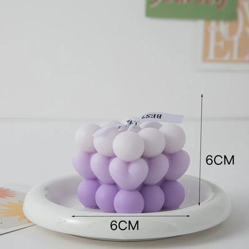 Korean Room Decor Bubble Square Scented Candle Home Decoration Luxury