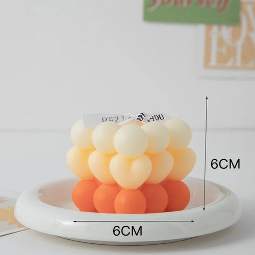 Korean Room Decor Bubble Square Scented Candle Home Decoration Luxury
