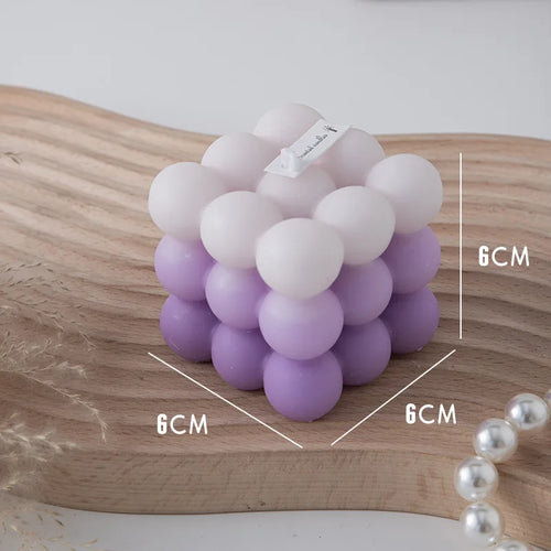 Korean Room Decor Bubble Square Scented Candle Home Decoration Luxury