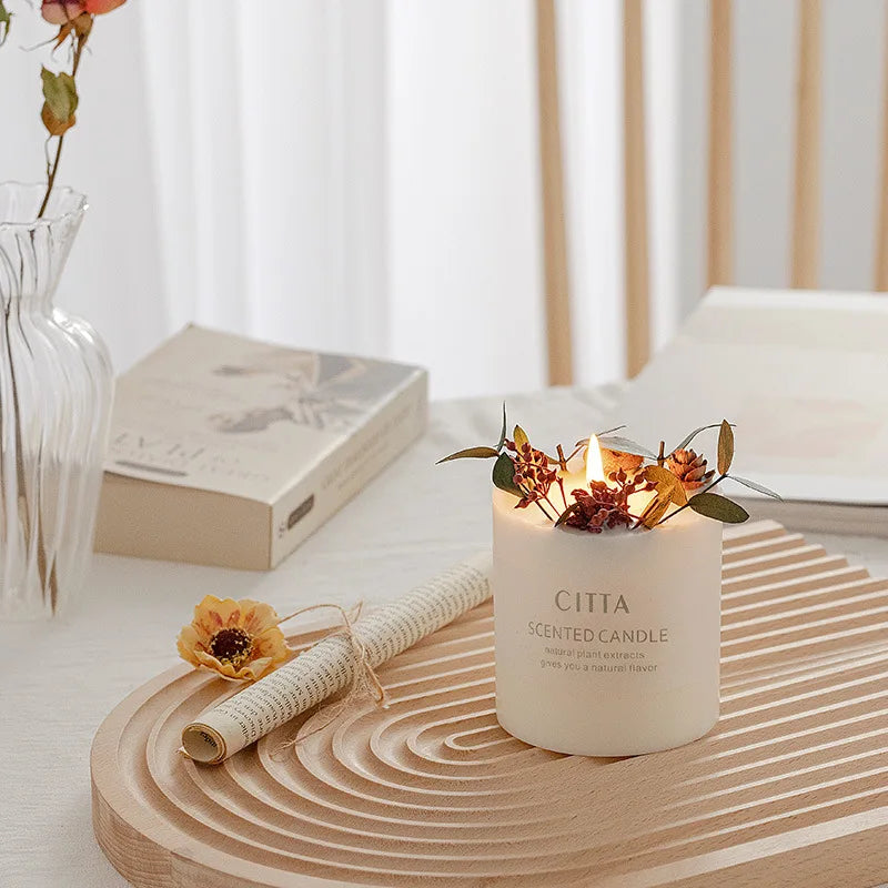 Luxury Scented Candles Romantic Gift Jelly Gel Wax Dried Flowers