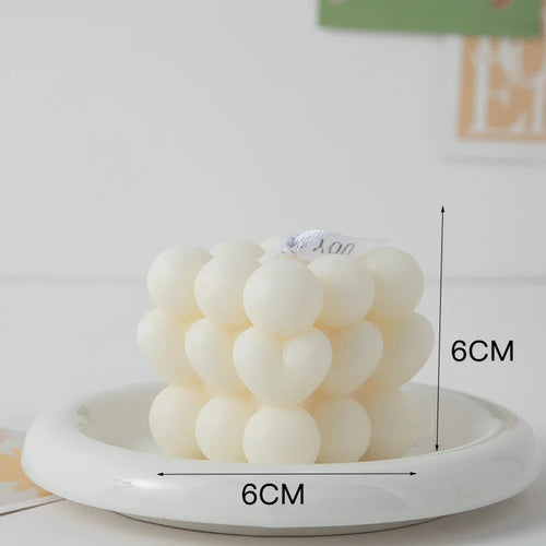 Korean Room Decor Bubble Square Scented Candle Home Decoration Luxury