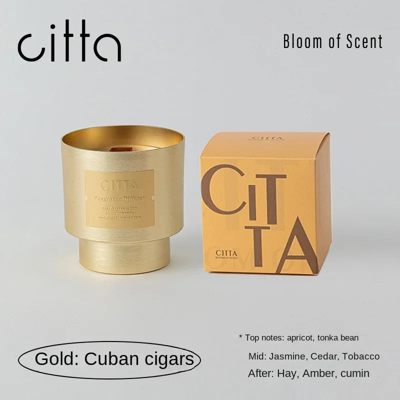 Tobacco Cigar Scented Candle Wood Core Teak Wood Aromatherapy Luxury