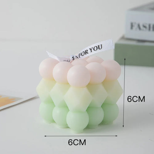 Korean Room Decor Bubble Square Scented Candle Home Decoration Luxury