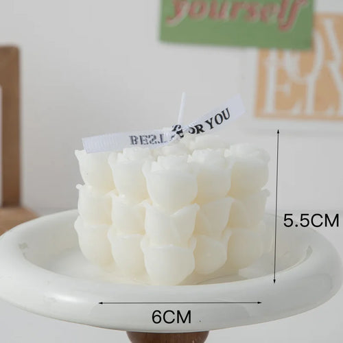 Korean Room Decor Bubble Square Scented Candle Home Decoration Luxury