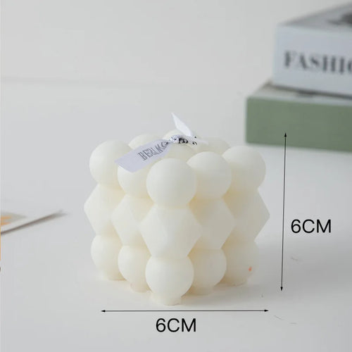 Korean Room Decor Bubble Square Scented Candle Home Decoration Luxury