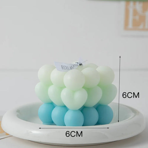 Korean Room Decor Bubble Square Scented Candle Home Decoration Luxury