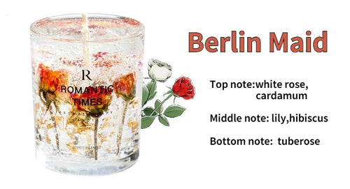 Clear Transparent Scented Candles Handmade Flower Jelly Wax Fragrance