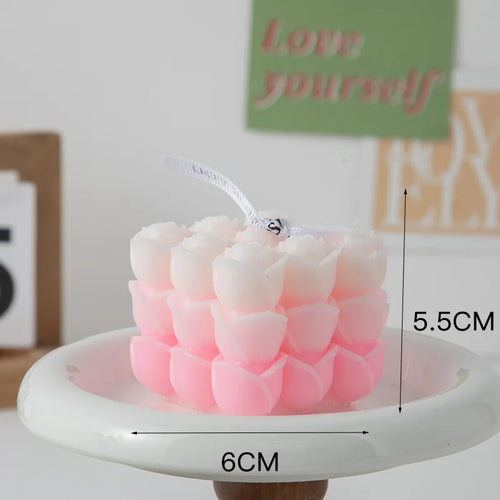 Korean Room Decor Bubble Square Scented Candle Home Decoration Luxury