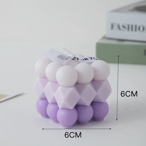 Korean Room Decor Bubble Square Scented Candle Home Decoration Luxury
