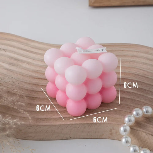 Korean Room Decor Bubble Square Scented Candle Home Decoration Luxury