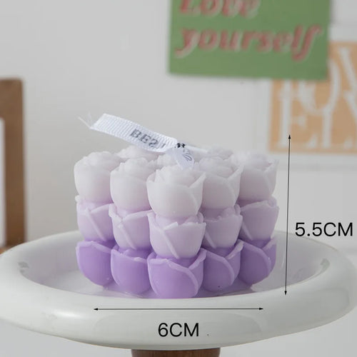 Korean Room Decor Bubble Square Scented Candle Home Decoration Luxury