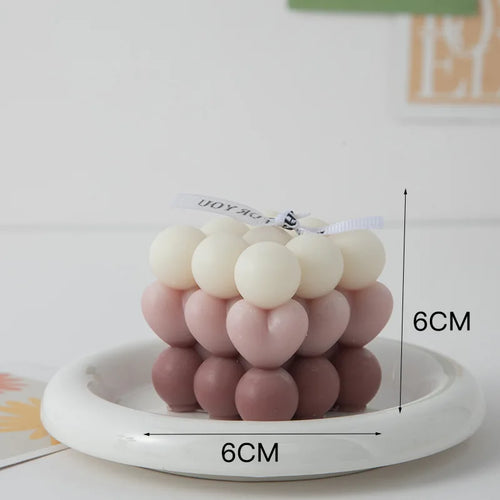 Korean Room Decor Bubble Square Scented Candle Home Decoration Luxury