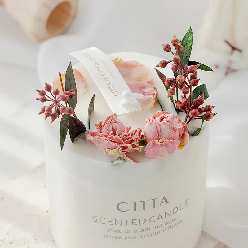 Luxury Scented Candles Romantic Gift Jelly Gel Wax Dried Flowers