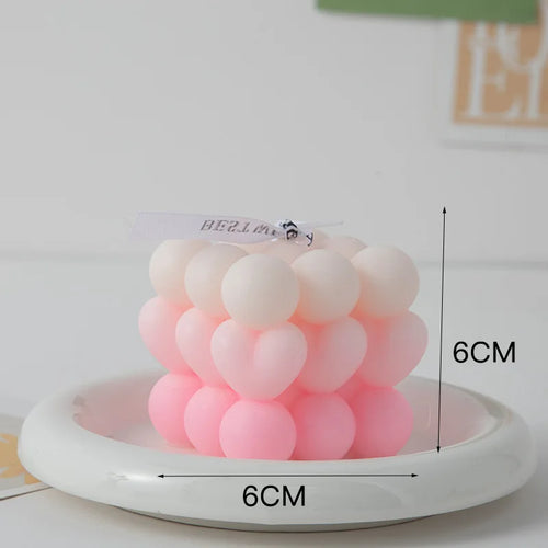 Korean Room Decor Bubble Square Scented Candle Home Decoration Luxury