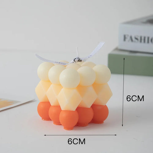 Korean Room Decor Bubble Square Scented Candle Home Decoration Luxury