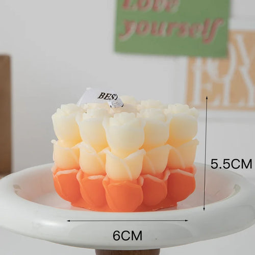 Korean Room Decor Bubble Square Scented Candle Home Decoration Luxury