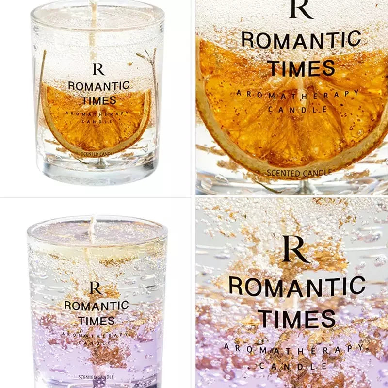 Clear Transparent Scented Candles Handmade Flower Jelly Wax Fragrance