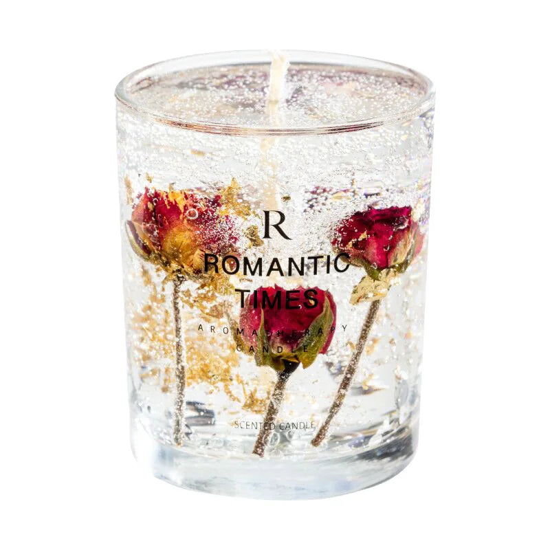 Clear Transparent Scented Candles Handmade Flower Jelly Wax Fragrance