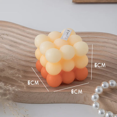 Korean Room Decor Bubble Square Scented Candle Home Decoration Luxury