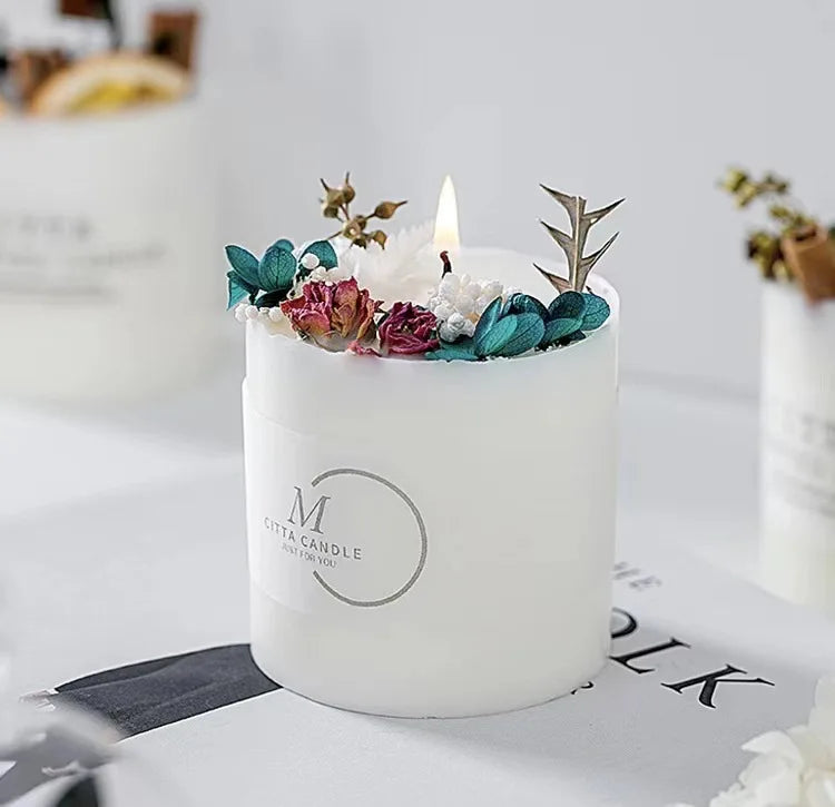 Luxury Scented Candles Romantic Gift Jelly Gel Wax Dried Flowers