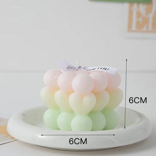 Korean Room Decor Bubble Square Scented Candle Home Decoration Luxury